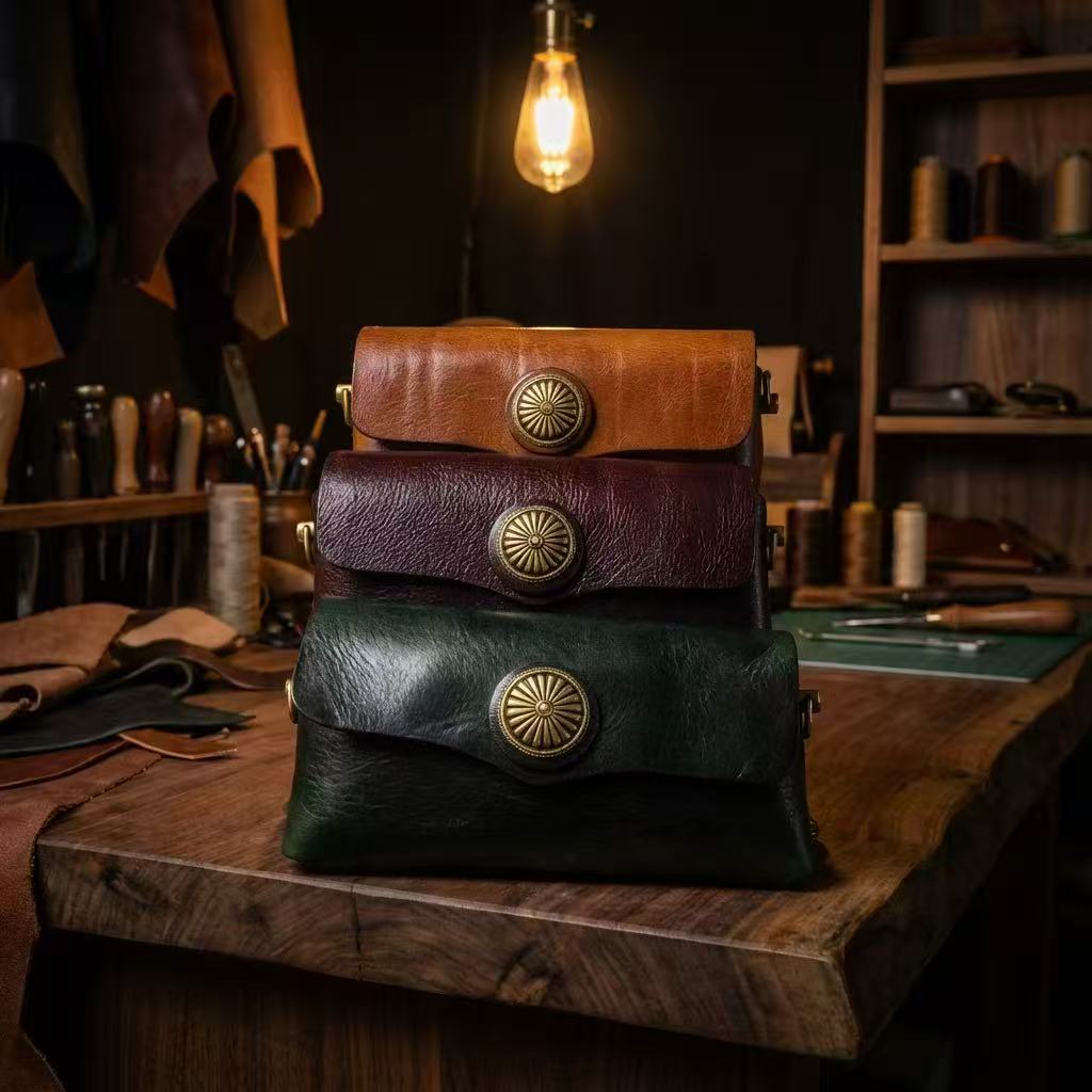 Full Grain Leather Crossbody Bag – Handcrafted Vintage Style