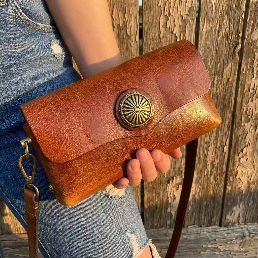 Full Grain Leather Crossbody Bag – Handcrafted Vintage Style